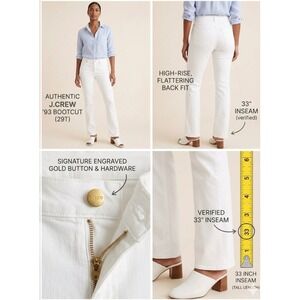 J.Crew '93 Bootcut Jeans in White – Size 29T (Tall) – High Rise Gold Button